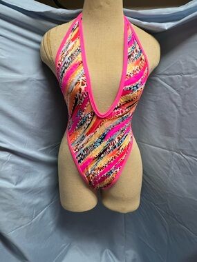 Neon Pink Multicolor One-Piece